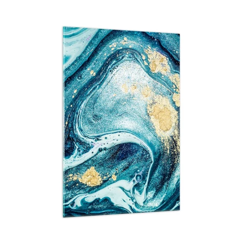 Schilderen op glas - Blauwe draaikolk - 70x100 cm