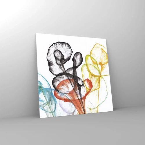 Schilderen op glas - Bloemen met een ziel - 50x50 cm
