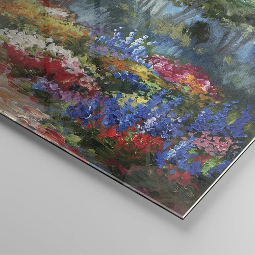 Schilderen op glas - Bostuin, bloemenbos - 100x70 cm