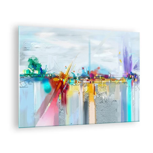 Schilderen op glas - Brug van vreugde bij de rivier van het leven - 70x50 cm