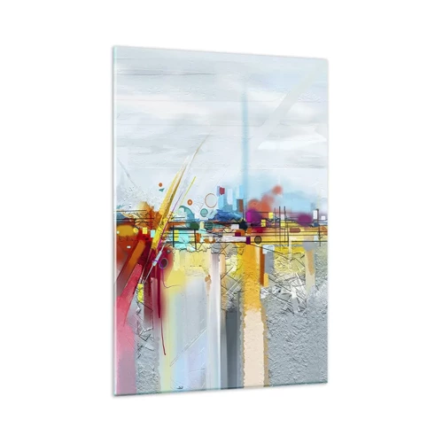 Schilderen op glas - Brug van vreugde bij de rivier van het leven - 80x120 cm