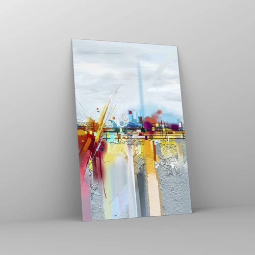 Schilderen op glas - Brug van vreugde bij de rivier van het leven - 80x120 cm