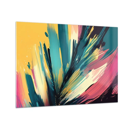 Schilderen op glas - Compositie – een explosie van vreugde - 70x50 cm