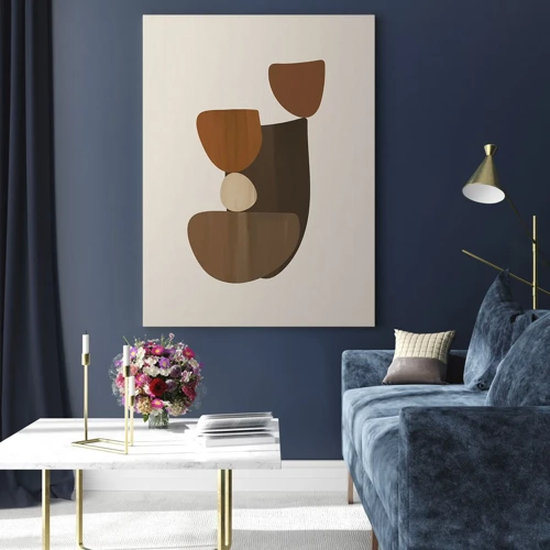 Schilderen op glas - Compositie in brons - 70x100 cm