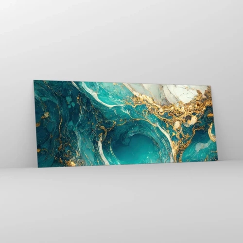 Schilderen op glas - Compositie met goudaders - 120x50 cm