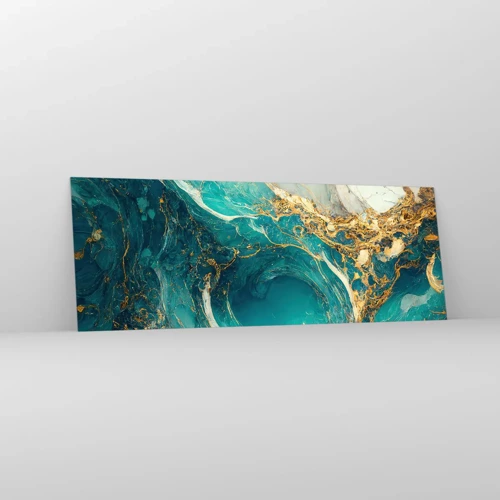 Schilderen op glas - Compositie met goudaders - 140x50 cm