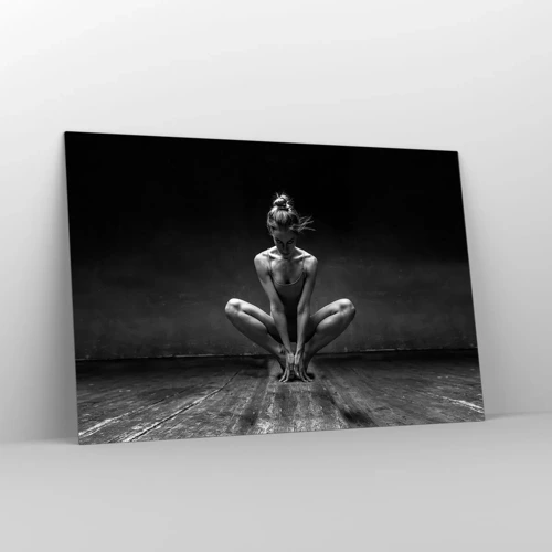 Schilderen op glas - Concentratie van dansenergie - 120x80 cm