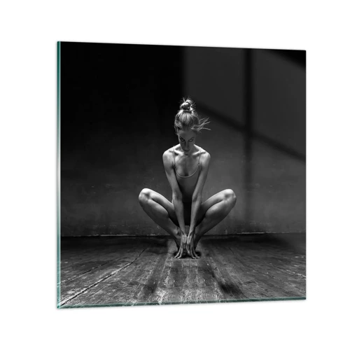Schilderen op glas - Concentratie van dansenergie - 50x50 cm