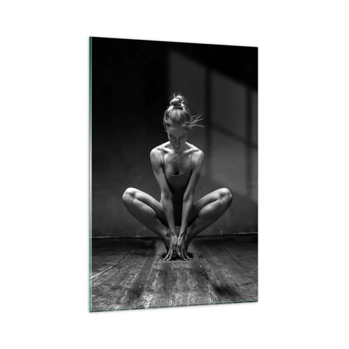 Schilderen op glas - Concentratie van dansenergie - 80x120 cm