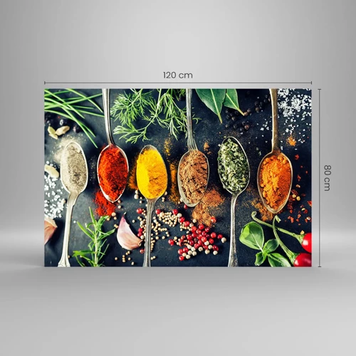 Schilderen op glas - Culinaire magie - 120x80 cm