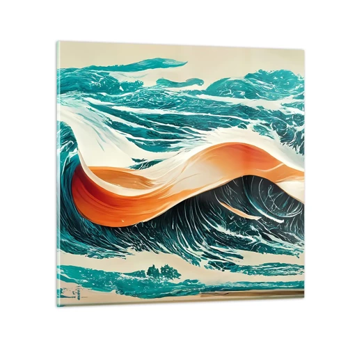 Schilderen op glas - De droom van elke surfer - 40x40 cm