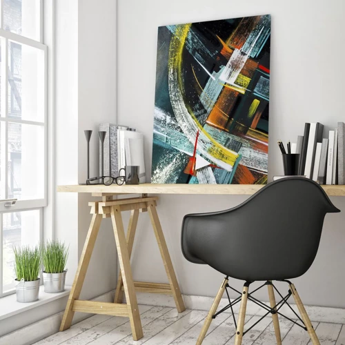 Schilderen op glas - De energie van beweging - 80x120 cm