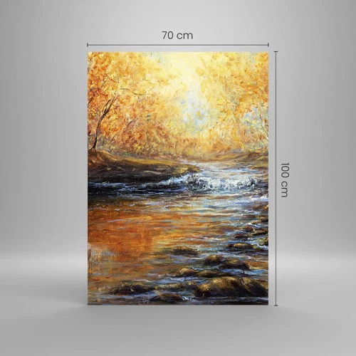 Schilderen op glas - De gouden stroom - 70x100 cm