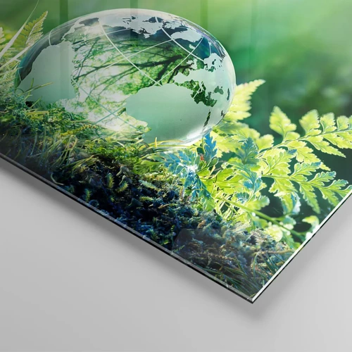 Schilderen op glas - De groene planeet - 30x30 cm