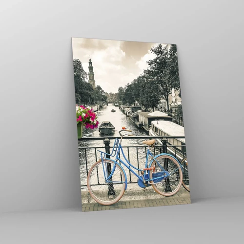 Schilderen op glas - De kleuren van de Amsterdamse straat - 70x100 cm