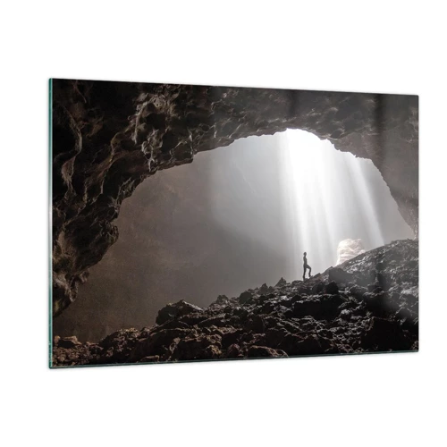 Schilderen op glas - De lichtgevende grot - 120x80 cm