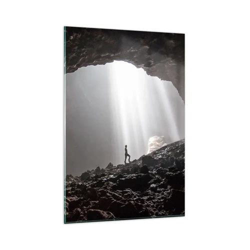Schilderen op glas - De lichtgevende grot - 80x120 cm