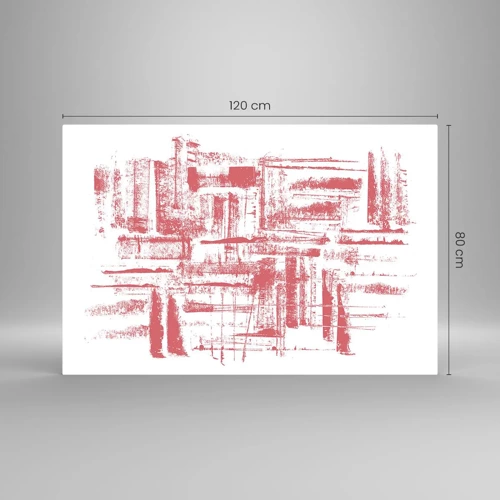 Schilderen op glas - De rode stad - 120x80 cm