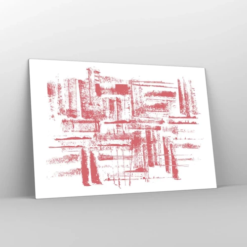 Schilderen op glas - De rode stad - 120x80 cm