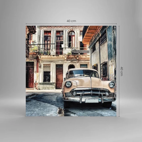 Schilderen op glas - De siësta in Havana - 40x40 cm