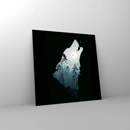 Schilderen op glas - De stem van de bosnacht - 30x30 cm