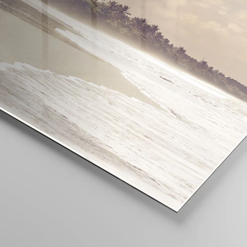 Schilderen op glas - De streling van de golven - 60x60 cm