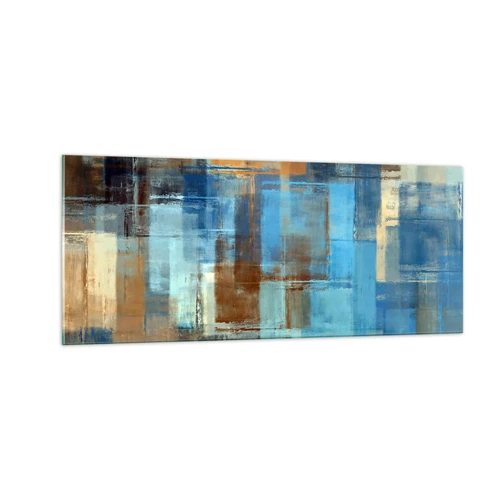 Schilderen op glas - Door de blauwe sluier - 100x40 cm