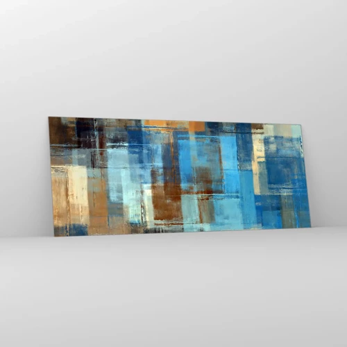 Schilderen op glas - Door de blauwe sluier - 100x40 cm