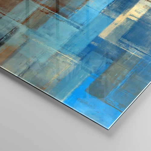 Schilderen op glas - Door de blauwe sluier - 100x40 cm