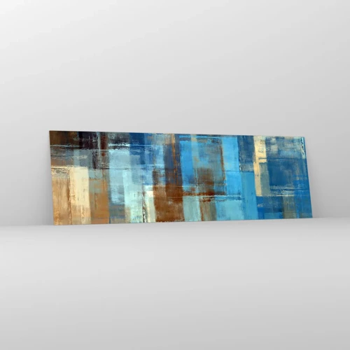 Schilderen op glas - Door de blauwe sluier - 160x50 cm