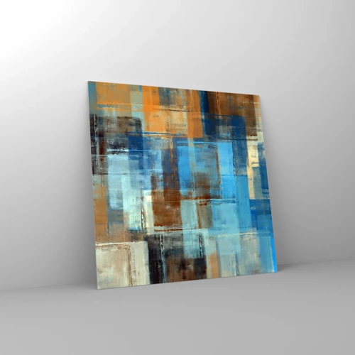 Schilderen op glas - Door de blauwe sluier - 50x50 cm