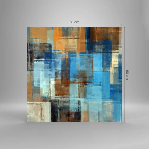 Schilderen op glas - Door de blauwe sluier - 60x60 cm