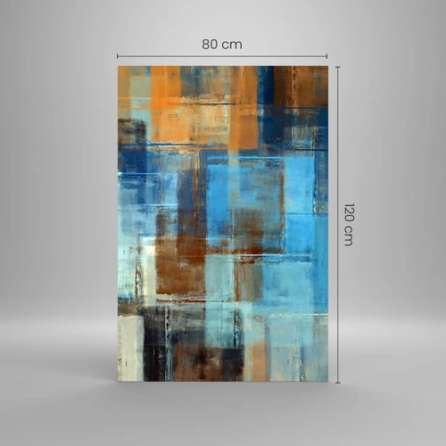 Schilderen op glas - Door de blauwe sluier - 80x120 cm