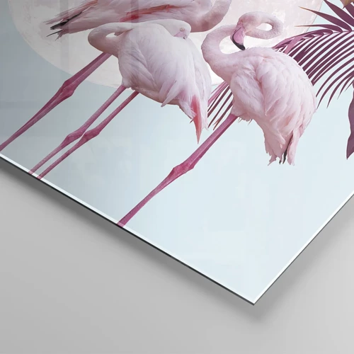 Schilderen op glas - Drie vogel genaden - 100x40 cm