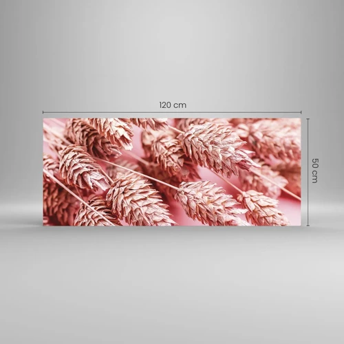 Schilderen op glas - Een bloemencascade in roze - 120x50 cm