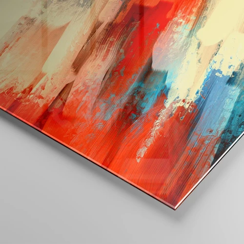 Schilderen op glas - Een cascade van kleuren - 100x40 cm