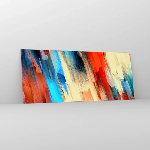 Schilderen op glas - Een cascade van kleuren - 120x50 cm