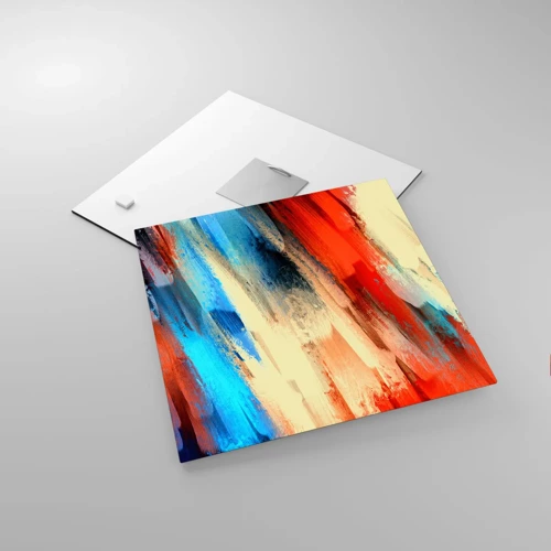 Schilderen op glas - Een cascade van kleuren - 30x30 cm