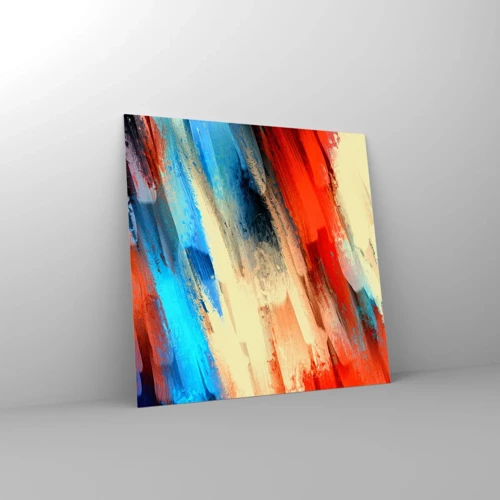 Schilderen op glas - Een cascade van kleuren - 30x30 cm