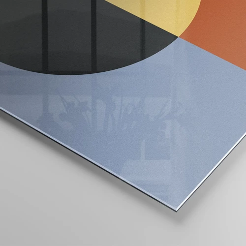 Schilderen op glas - Een compositie van warmte en koelte - 120x80 cm