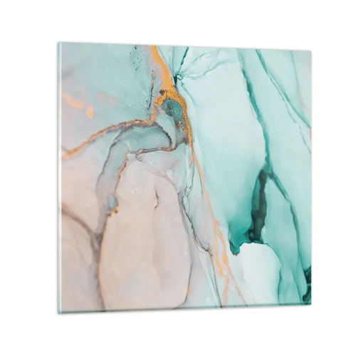 Schilderen op glas - Een dans van vormen en kleuren - 60x60 cm