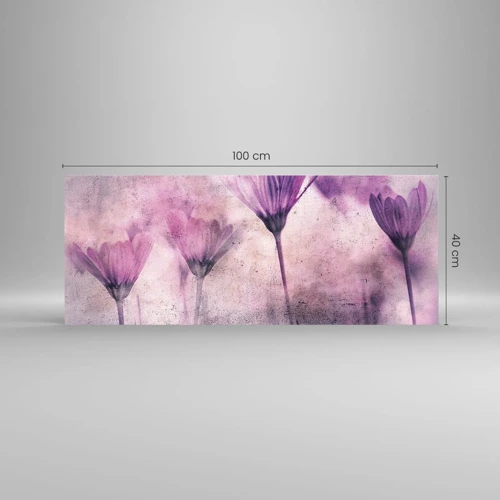Schilderen op glas - Een droom van bloemen - 100x40 cm