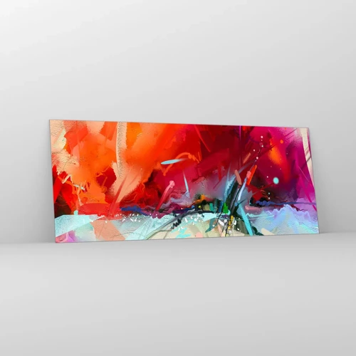 Schilderen op glas - Een explosie van licht en kleuren - 100x40 cm