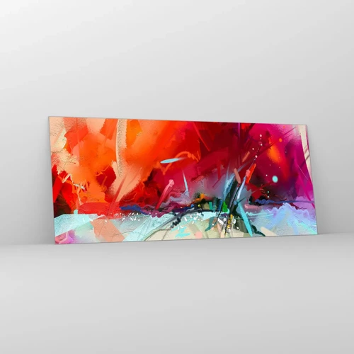 Schilderen op glas - Een explosie van licht en kleuren - 120x50 cm