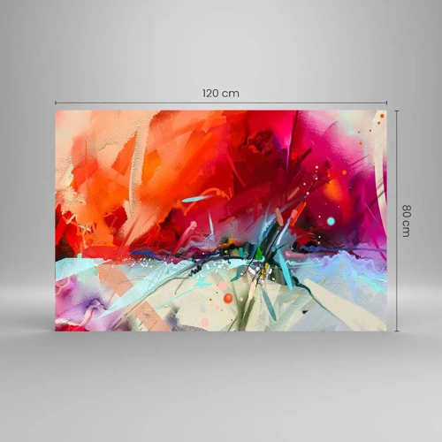 Schilderen op glas - Een explosie van licht en kleuren - 120x80 cm