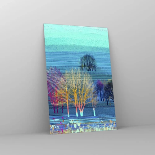 Schilderen op glas - Een gekamd landschap - 80x120 cm