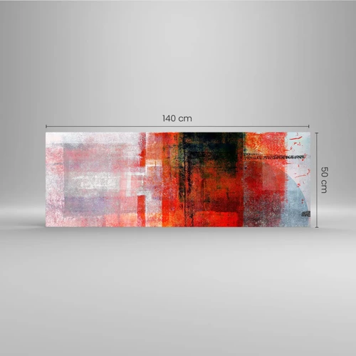 Schilderen op glas - Een gloeiende compositie  - 140x50 cm