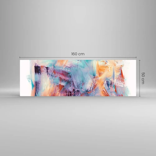 Schilderen op glas - Een kleurrijke puinhoop - 160x50 cm