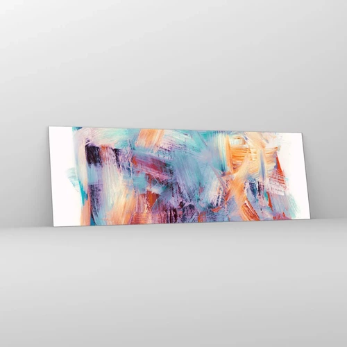 Schilderen op glas - Een kleurrijke puinhoop - 90x30 cm