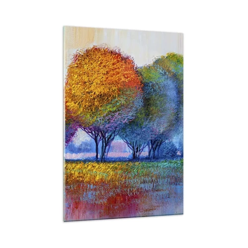 Schilderen op glas - Een klomp van schitterende kleuren - 80x120 cm